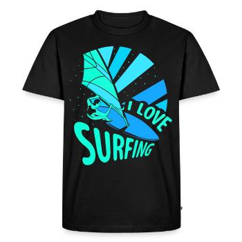 J’adore surfer surf surf surf surf - T-shirt Premium bio Homme - noir - Devant - Nico (187cm)