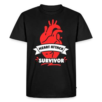 Survivor of a Heart Attack Heart Attack - Men's Premium Organic T-Shirt - black - Front - Nico (187cm)