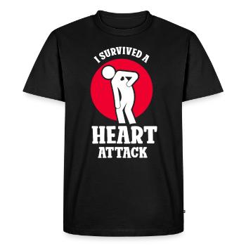 I survived a heart attack - Men's Premium Organic T-Shirt - black - Front - Nico (187cm)