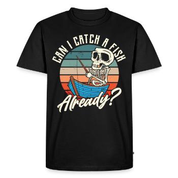 Can I finally catch a fish? Fisherman - Men's Premium Organic T-Shirt - black - Front - Nico (187cm)