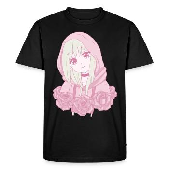 Esthétique pastel danoise Sad Anime Girl R - T-shirt Premium bio Homme - noir - Devant - Nico (187cm)
