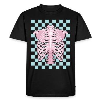 Squelette de cage thoracique esthétique pastel danois - T-shirt Premium bio Homme - noir - Devant - Nico (187cm)