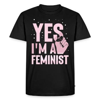Yes I am a feminist feminist feminism - Men's Premium Organic T-Shirt - black - Front - Nico (187cm)