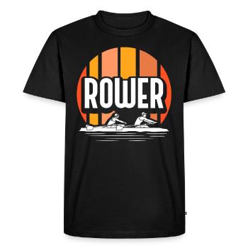 Rower Rowing Rowing Boat Rowing Rowing - Men's Premium Organic T-Shirt - black - Front - Nico (187cm)