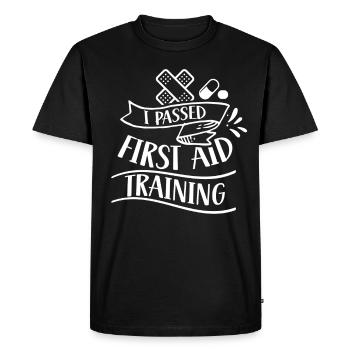 I passed a first aid course teacher - Men's Premium Organic T-Shirt - black - Front - Nico (187cm)