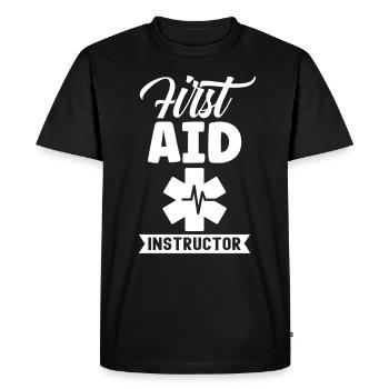 Instructeur pour le formateur de cours d’enseignant de secourisme - T-shirt Premium bio Homme - noir - Devant - Nico (187cm)