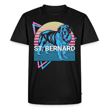St. Bernard Retro - Men's Premium Organic T-Shirt - black - Front - Nico (187cm)