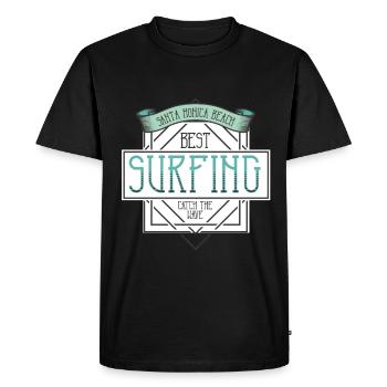 Été, Soleil, Surf - T-shirt Premium bio Homme - noir - Devant - Nico (187cm)