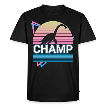 Champ Cryptid Cryptozoology Retro - Men's Premium Organic T-Shirt - black - Front - Nico (187cm)