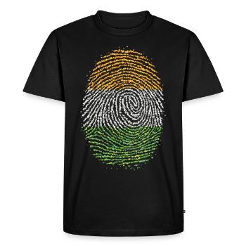 India Indian Indian Fingerprint Flag Gift - Men's Premium Organic T-Shirt - black - Front - Nico (187cm)
