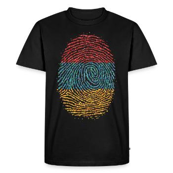 Arménie Arménien Drapeau d’empreintes digitales arméniennes - T-shirt Premium bio Homme - noir - Devant - Nico (187cm)