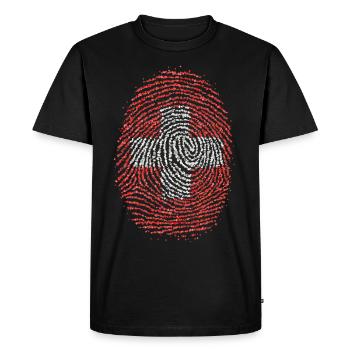 Suisse Drapeau suisse d’empreintes digitales suisses - T-shirt Premium bio Homme - noir - Devant - Nico (187cm)