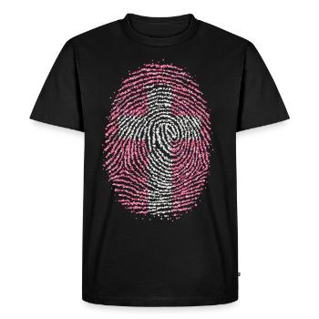 Empreinte digitale Croix Christ Foi chrétienne - T-shirt Premium bio Homme - noir - Devant - Nico (187cm)