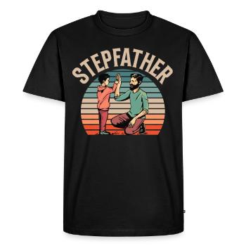 Beau-père Beau-père Beau-père Fête des pères - T-shirt Premium bio Homme - noir - Devant - Nico (187cm)