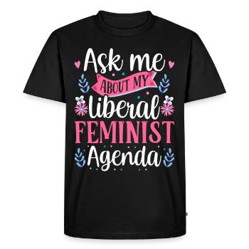 Agenda féministe libéral Féminisme féministe - T-shirt Premium bio Homme - noir - Devant - Nico (187cm)