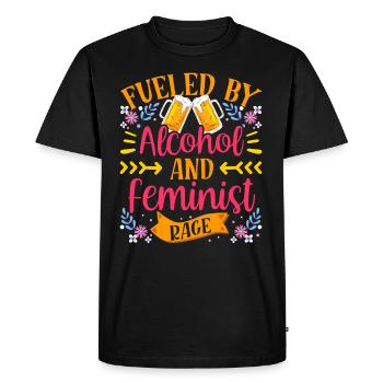 Poussé par l’alcool et la colère féministe - T-shirt Premium bio Homme - noir - Devant - Nico (187cm)