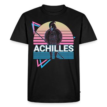 Achilles Greek Warrior Ancient Greek M - Men's Premium Organic T-Shirt - black - Front - Nico (187cm)