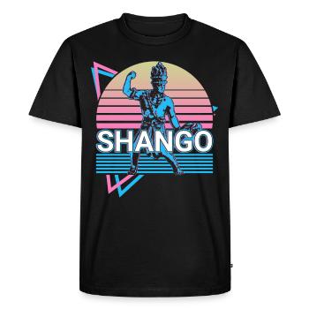 Shango Chango Orisha Divinité africaine Yoruba - T-shirt Premium bio Homme - noir - Devant - Nico (187cm)