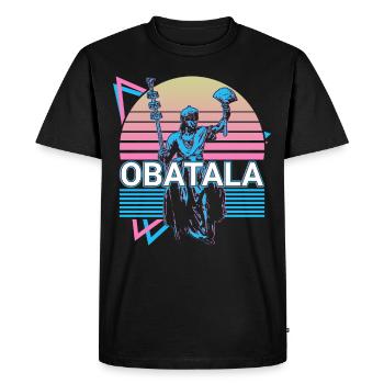 Obatala Orisha Divinité africaine Yoruba Religi - T-shirt Premium bio Homme - noir - Devant - Nico (187cm)