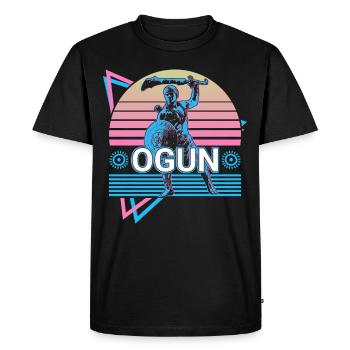Ogun Orisha African Deity Yoruba Religion - Men's Premium Organic T-Shirt - black - Front - Nico (187cm)