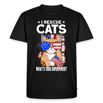 chat sauver refuge chats cadeau - T-shirt Premium bio Homme - noir - Devant - Nico (187cm)