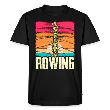Rowing Rowing Rowing Boat Rowing Rowing Rowing - Men's Premium Organic T-Shirt - black - Front - Nico (187cm)