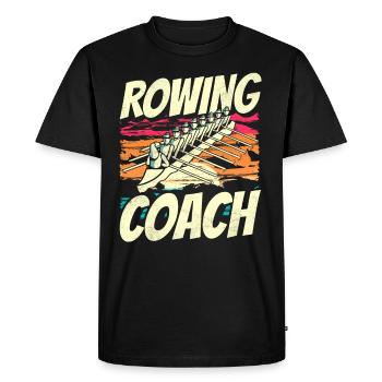 Rowing trainer Rowing Rowing Rowing Rowing Boat - Men's Premium Organic T-Shirt - black - Front - Nico (187cm)