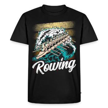 Rowing Rowing Rowing Rowing Boat Rowing Rower - Men's Premium Organic T-Shirt - black - Front - Nico (187cm)