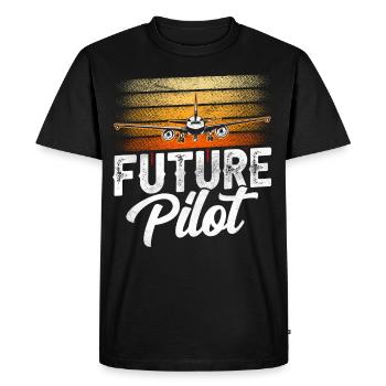 Futur pilote de petit avion jet avion léger - T-shirt Premium bio Homme - noir - Devant - Nico (187cm)