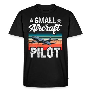 Petit Avion Pilote Avion Léger Aéronef Privé - T-shirt Premium bio Homme - noir - Devant - Nico (187cm)