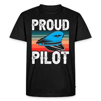 Fier pilote avion léger petit avion jet - T-shirt Premium bio Homme - noir - Devant - Nico (187cm)