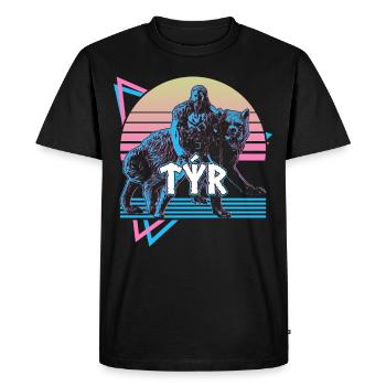Tyr Norse Dieu Asgard Mythologie nordique Re - T-shirt Premium bio Homme - noir - Devant - Nico (187cm)