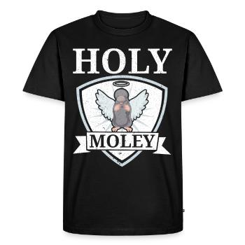 Holey Moley Animal Pun Mole Lover Maulw - Men's Premium Organic T-Shirt - black - Front - Nico (187cm)