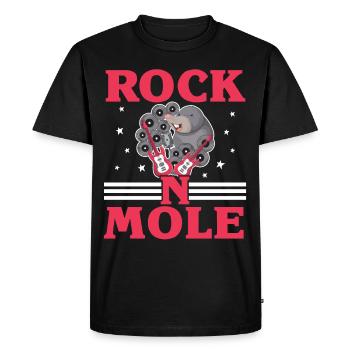 Rock N' Mole Animal Rocker Mole Lover M - Men's Premium Organic T-Shirt - black - Front - Nico (187cm)