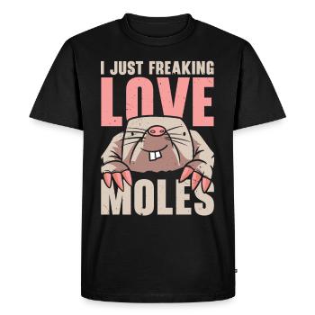 I love moles animal mole whisperer - Men's Premium Organic T-Shirt - black - Front - Nico (187cm)