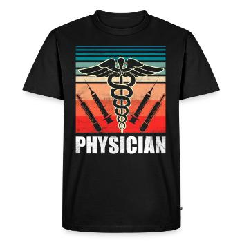 Profession de médecin Médecin Médecin - T-shirt Premium bio Homme - noir - Devant - Nico (187cm)