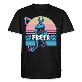 Freyr Dieu nordique Mythologie nordique Rétro - T-shirt Premium bio Homme - noir - Devant - Nico (187cm)