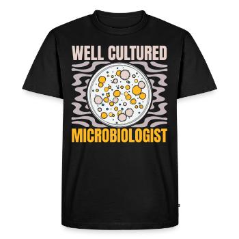 Well-cultivated microbiologist Science Biology - Men's Premium Organic T-Shirt - black - Front - Nico (187cm)