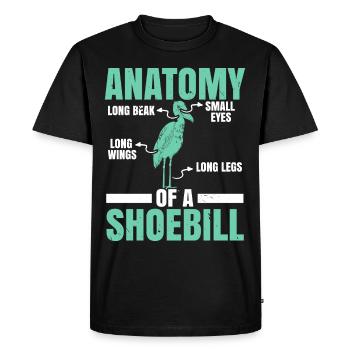 Anatomie d’une cigogne à bec de chaussure Tête de baleine - T-shirt Premium bio Homme - noir - Devant - Nico (187cm)