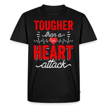 Harder than a heart attack heart attack heart attack - Men's Premium Organic T-Shirt - black - Front - Nico (187cm)
