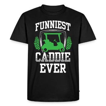Le caddie le plus drôle de tous les temps Golf - T-shirt Premium bio Homme - noir - Devant - Nico (187cm)