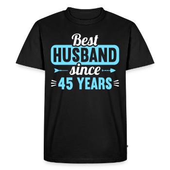 Best Husband Since 45 Years 45th Wedding Day - Men's Premium Organic T-Shirt - black - Front - Nico (187cm)