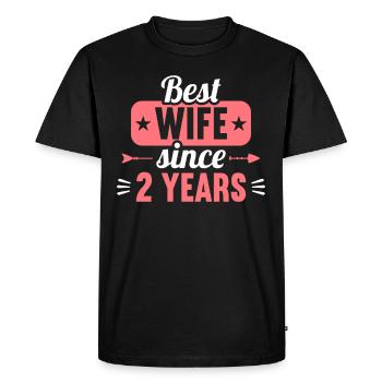 Best Wife Since 2 Years 2nd Wedding day - Men's Premium Organic T-Shirt - black - Front - Nico (187cm)