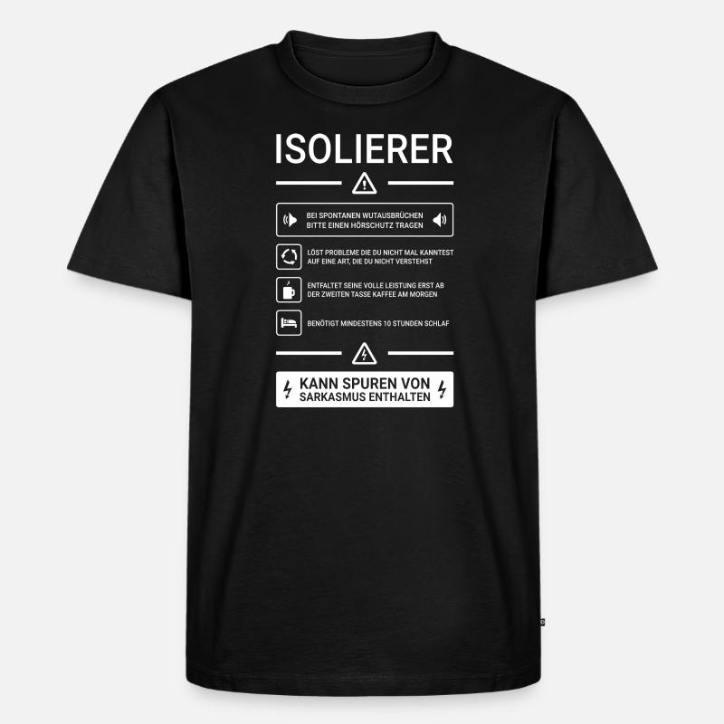 Isolierer I Isolierfacharbeiter oder - Männer Premium Bio T-Shirt - Schwarz