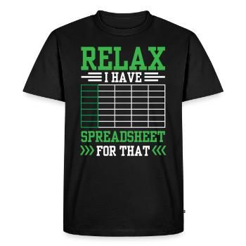 Détendez-vous, j’ai une feuille de calcul pour cela - T-shirt Premium bio Homme - noir - Devant - Nico (187cm)