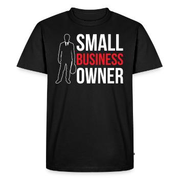 Small Business Owner Owner CEO - Men's Premium Organic T-Shirt - black - Front - Nico (187cm)