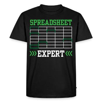 Table de travail Spreadsheet Expert Accountant - T-shirt Premium bio Homme - noir - Devant - Nico (187cm)