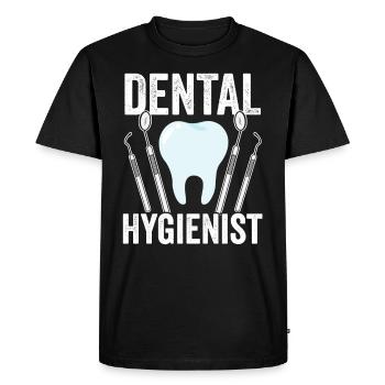 Équipe d’hygiénistes dentaires Dentiste hygiéniste dentaire - T-shirt Premium bio Homme - noir - Devant - Nico (187cm)