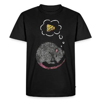 Chemise de couchage Propriétaire souris Souris Fromage Cheese Lovers - T-shirt Premium bio Homme - noir - Devant - Nico (187cm)