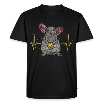 Amateurs de souris Amateurs de fromage Amateurs de fromage Rats - T-shirt Premium bio Homme - noir - Devant - Nico (187cm)